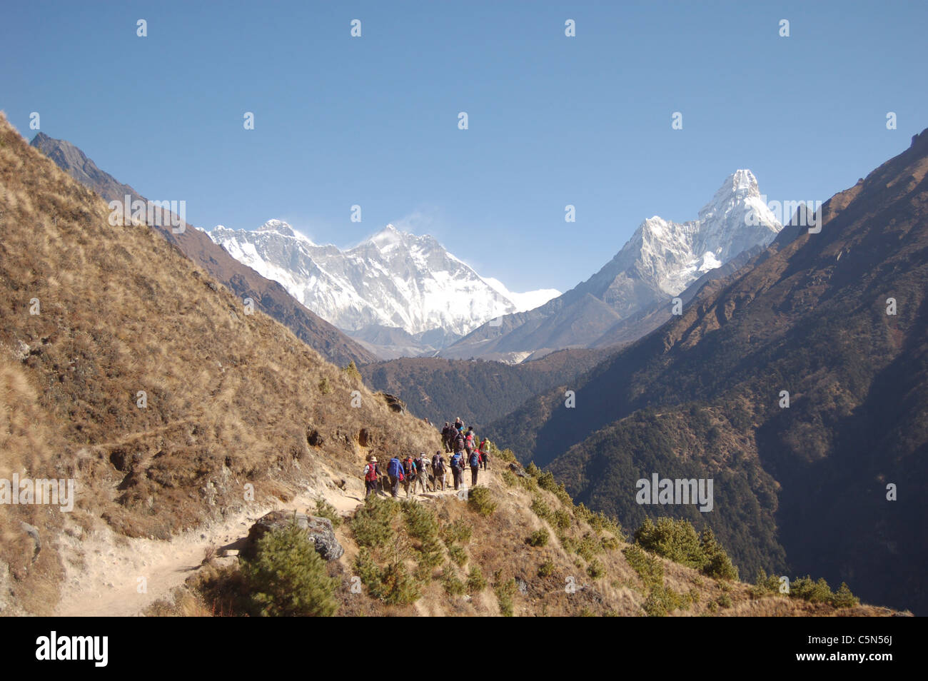 Himalaya - Auf dem Weg zum Everest Base Camp Stockfoto