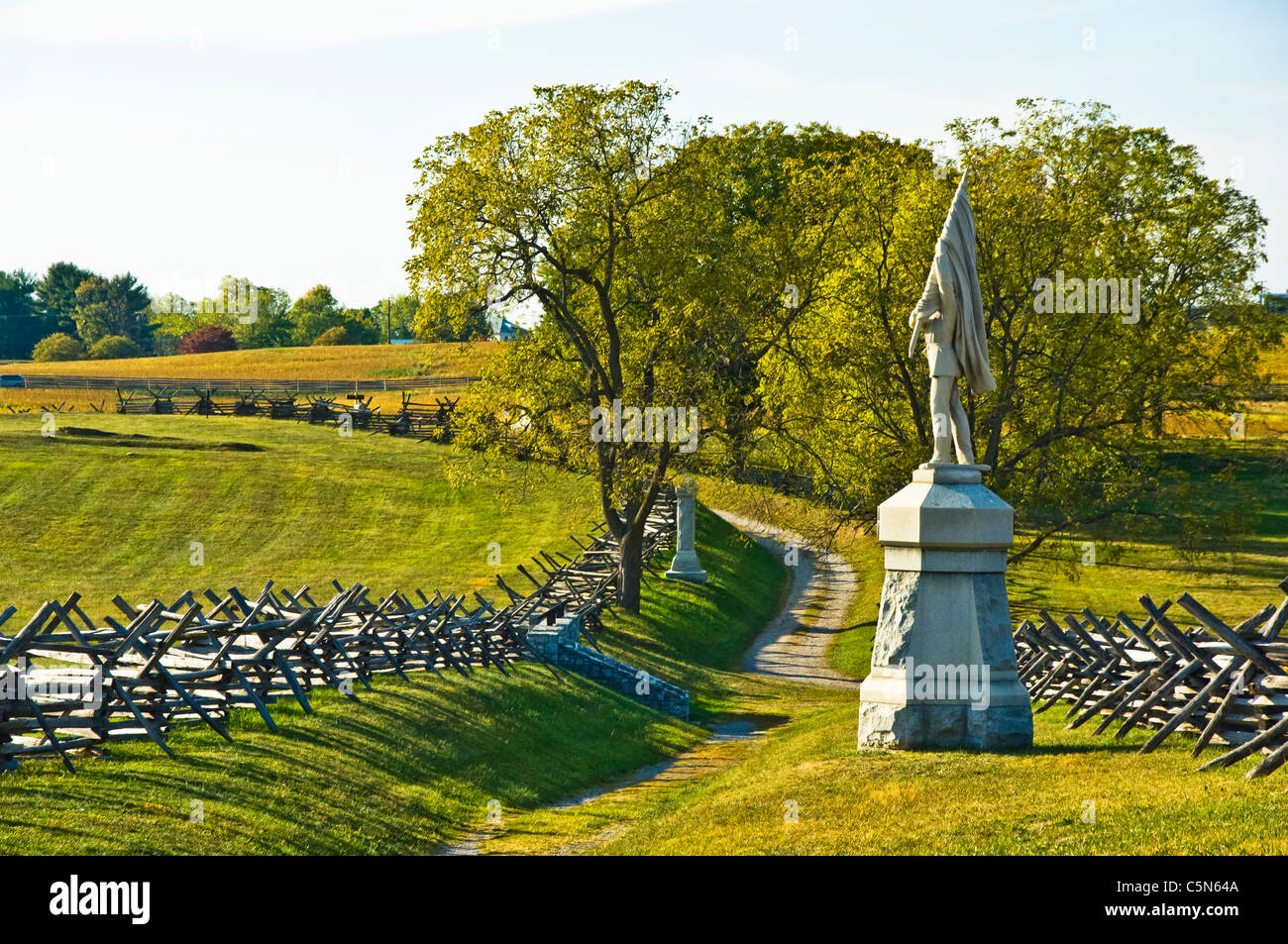 Eines dieser besonderen Gefechte wurde gekämpft, an einem Ort namens Sunken Road oder "Bloody Lane" NAT ' l Antietam Battlefield, Maryland. Stockfoto