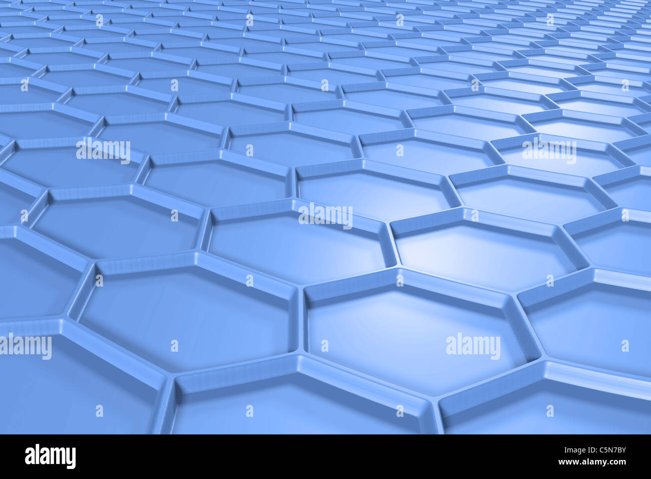 Blaue hexagonale Struktur. Stockfoto