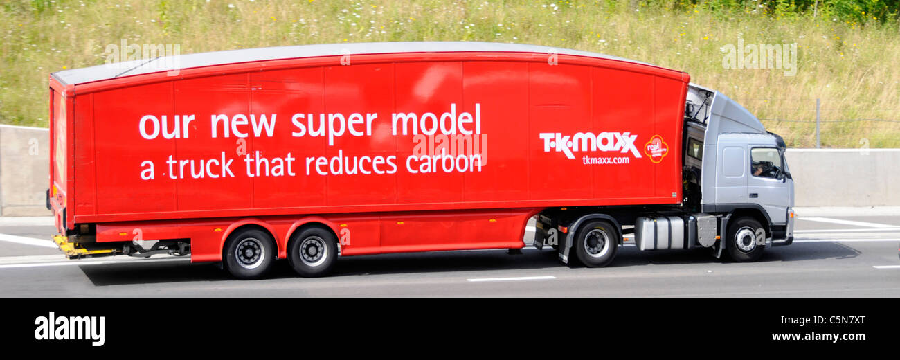 TK Maxx CO2 reduzierende LKW Stockfoto