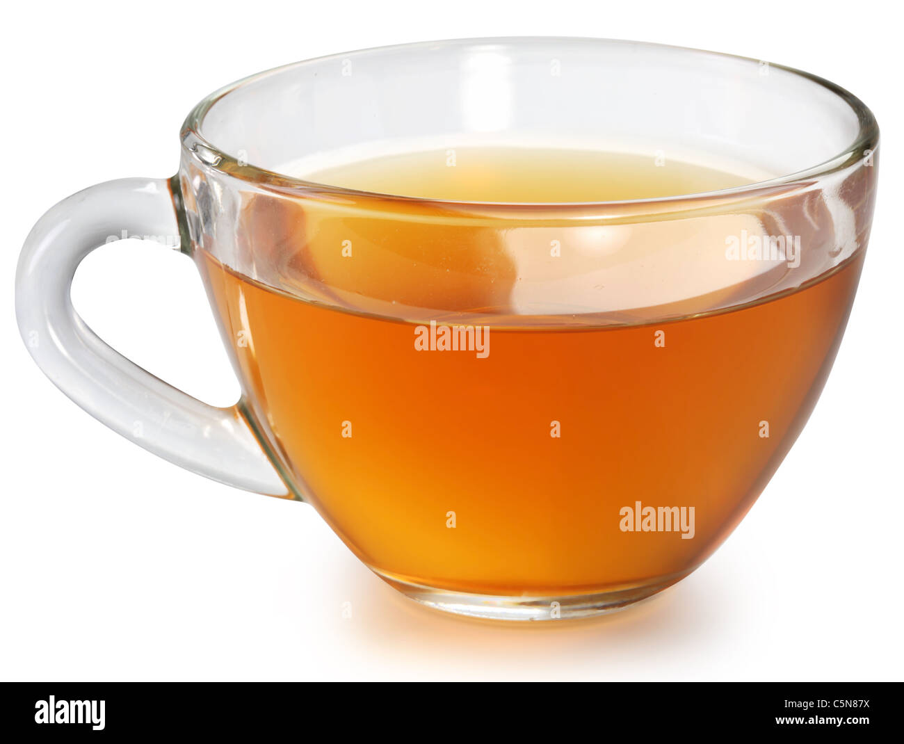 Tasse Tee isoliert auf einem weißen Hintergrund. Stockfoto