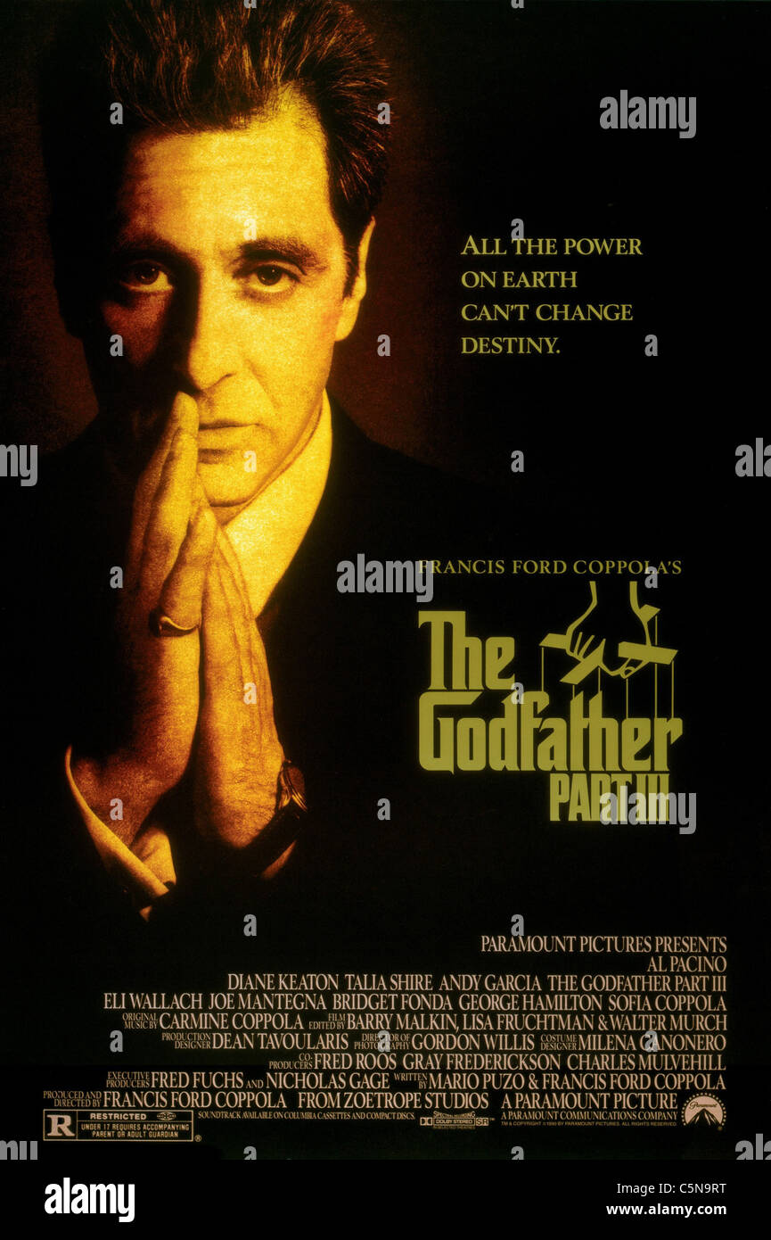 Der Pate: Teil III Jahr : 1990 USA Regie: Francis Ford Coppola Al Pacino Amerikanisches Plakat Stockfoto