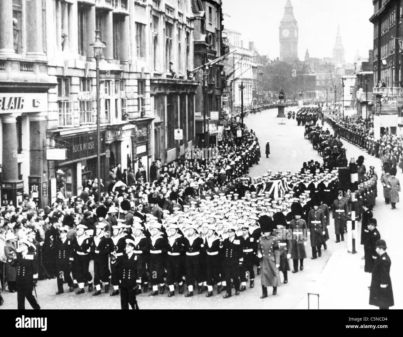 Winston Churchill Beerdigung Stockfoto