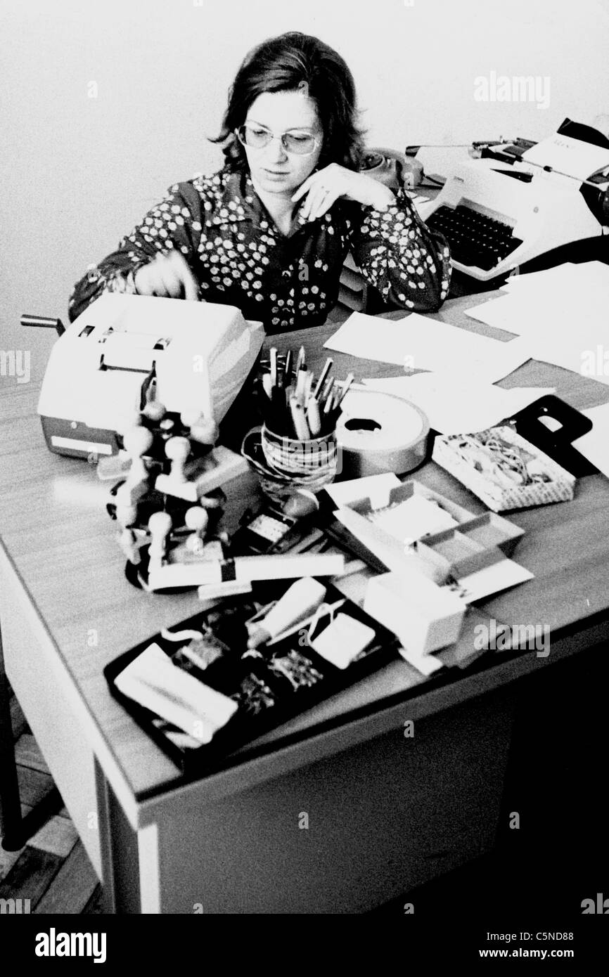 Buchhaltungsbüro, Italien 1975 Stockfoto