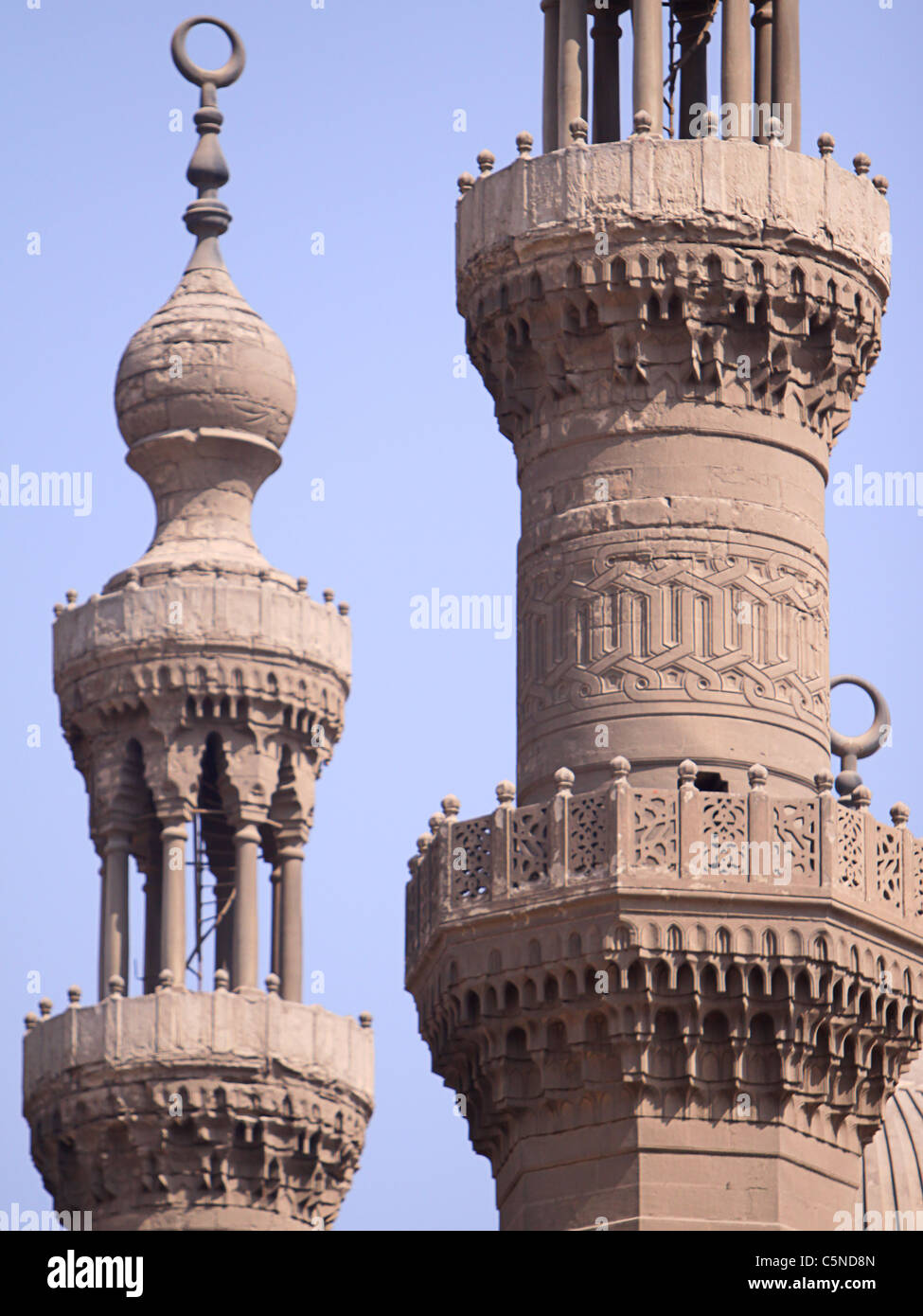 Minarett der Moschee. Alt-Kairo Stockfoto