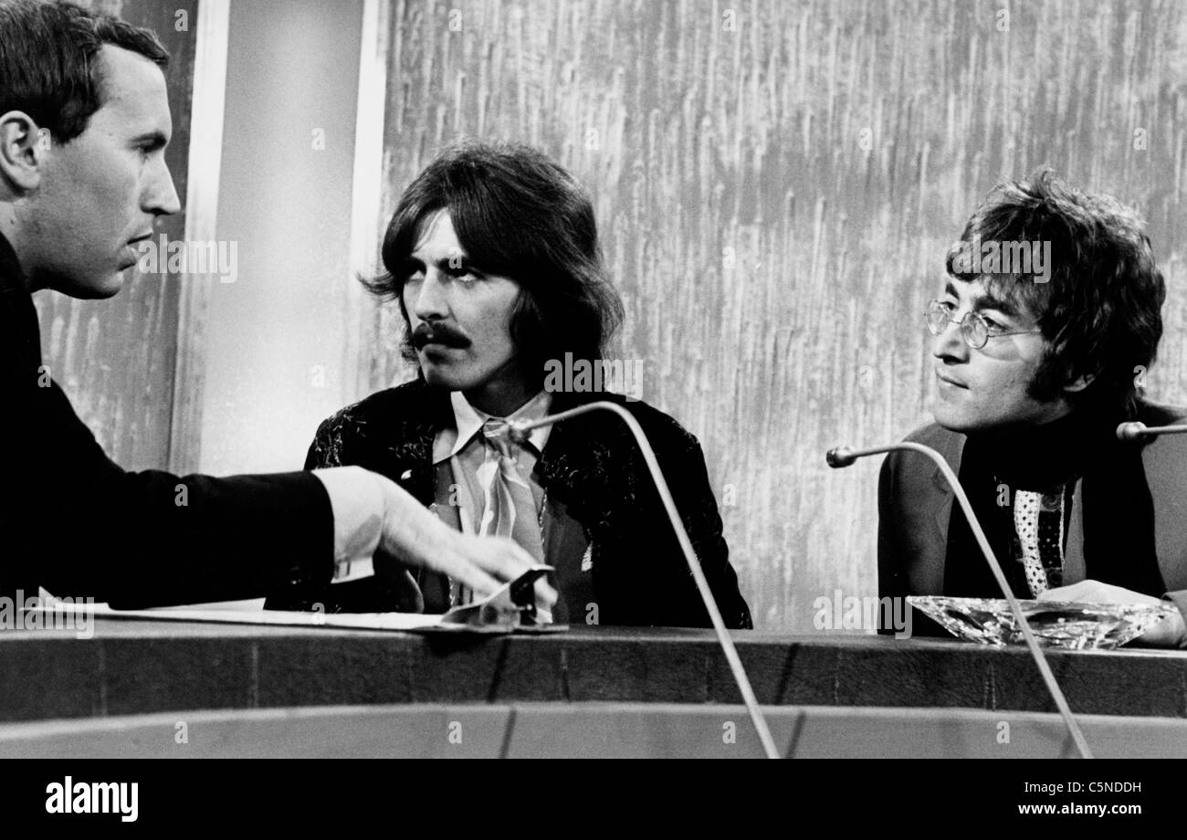David Frost, George Harrison, John Lennon, 1967 Stockfoto
