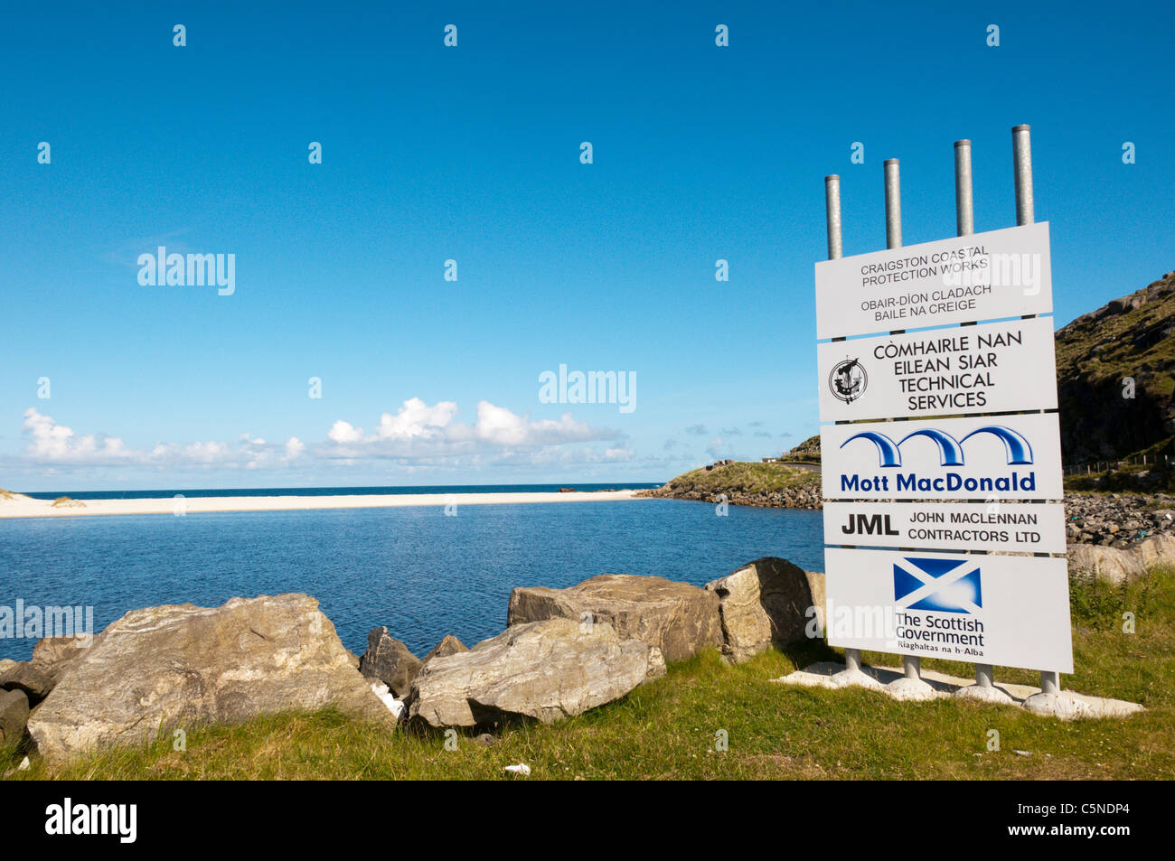 Craigston Küstenschutz arbeitet auf der Isle of Barra in den äußeren Hebriden. Stockfoto