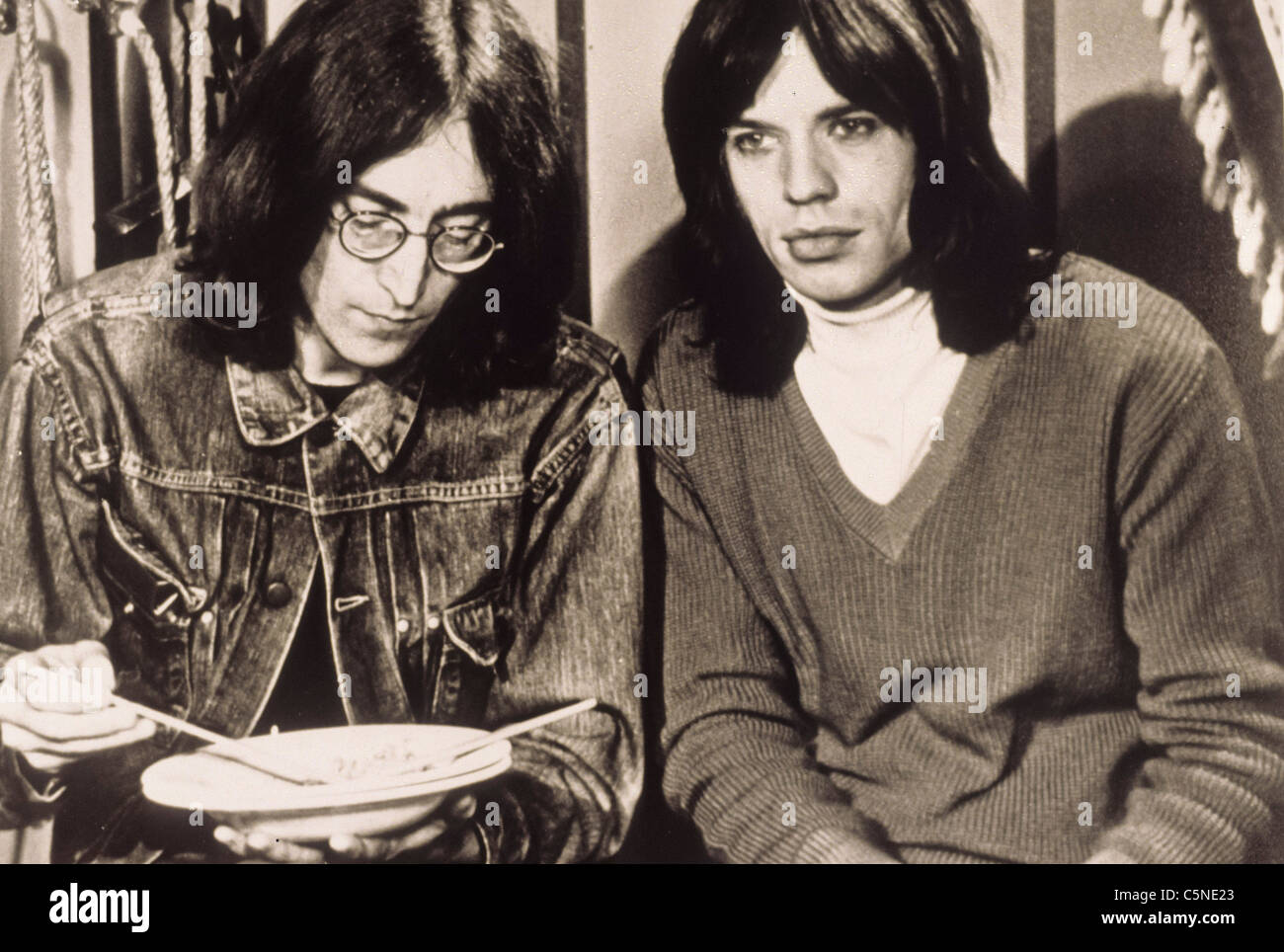 John Lennon, Mick Jagger Stockfoto