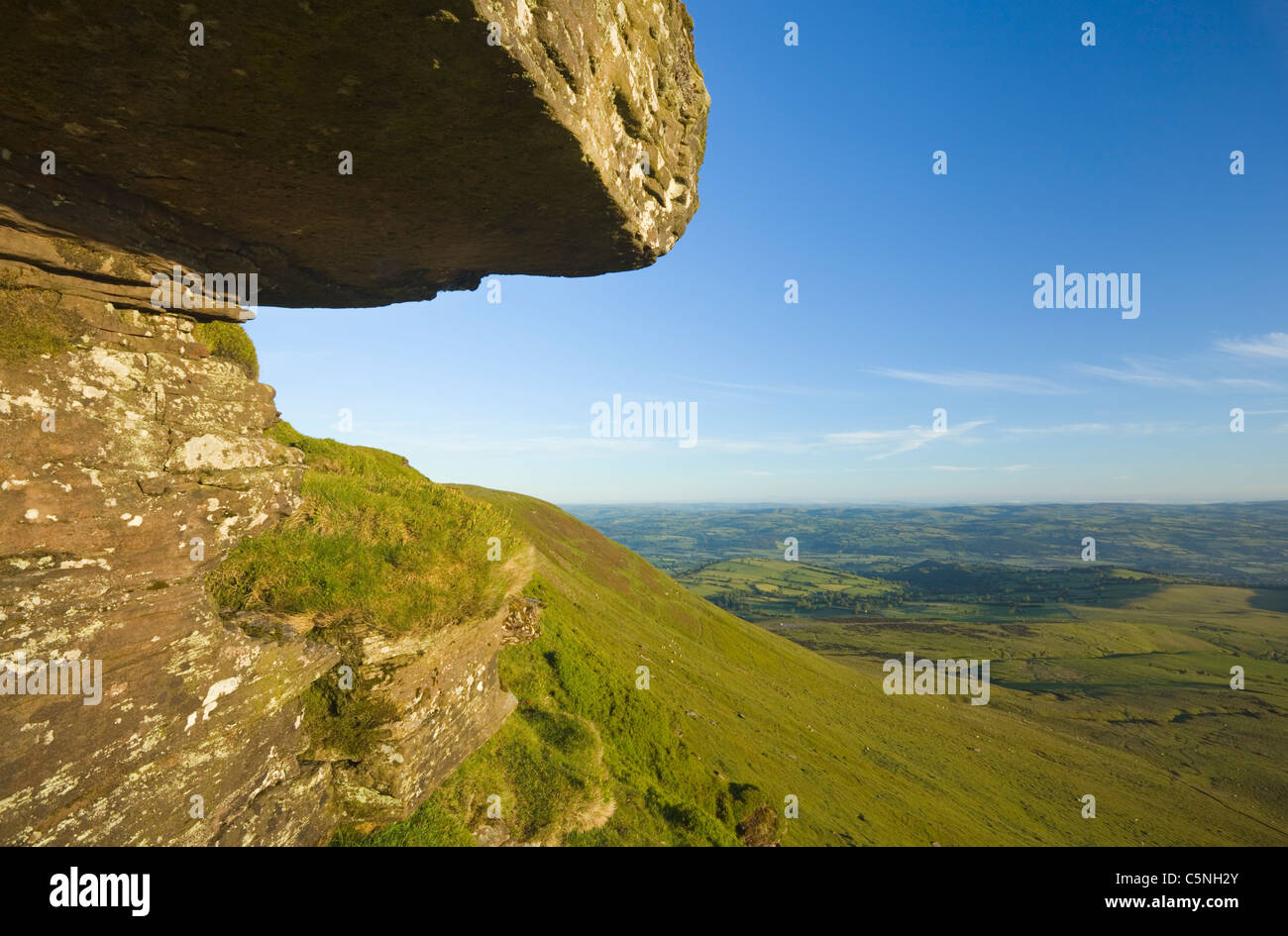 Blick vom Heu Bluff. Die schwarzen Berge. Brecon Beacon Nationalpark. Powys. Wales. VEREINIGTES KÖNIGREICH. Stockfoto