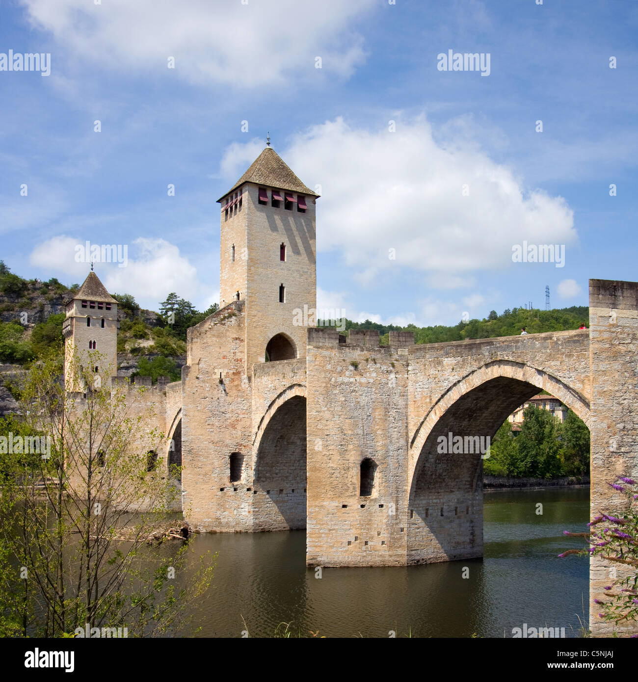 Fluss Lot, Cahors, 46, Lot, Midi Pyrenäen, South West, Frankreich, Europa Stockfoto