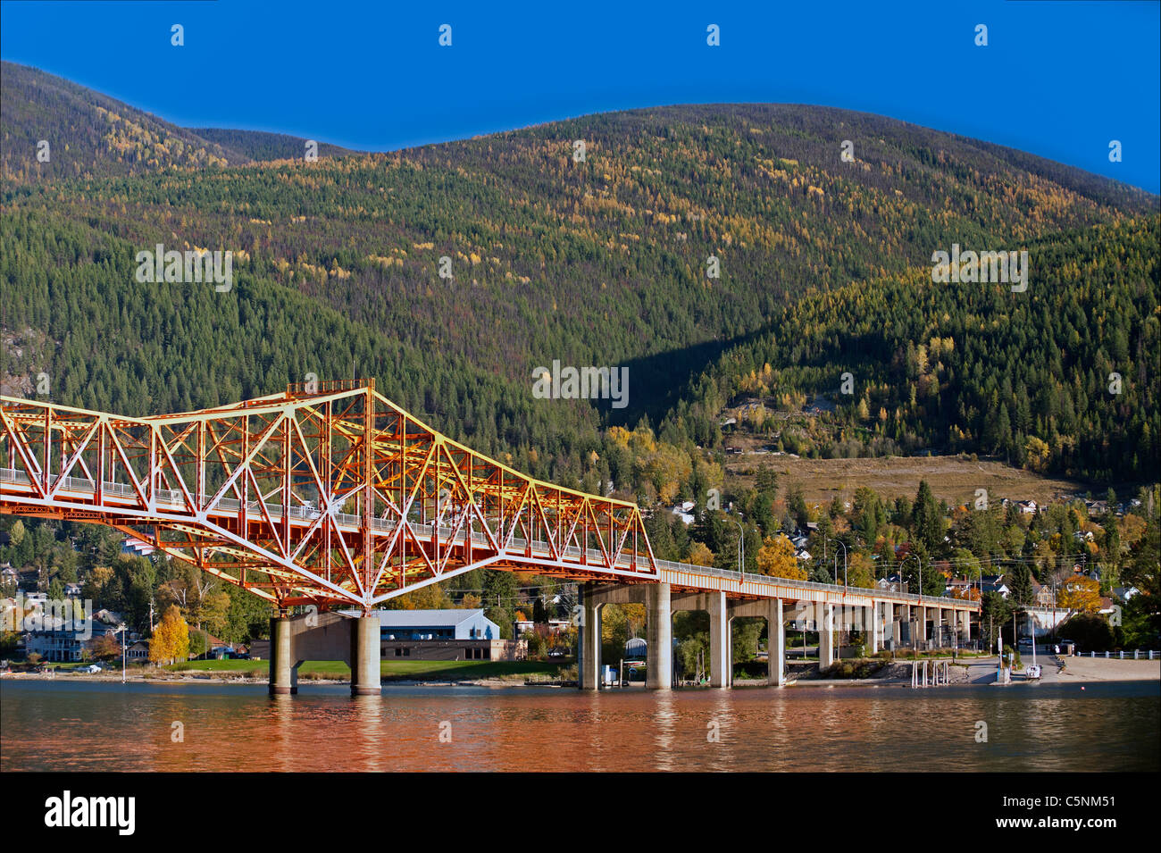 Nelson und Kootenay-River Stockfoto