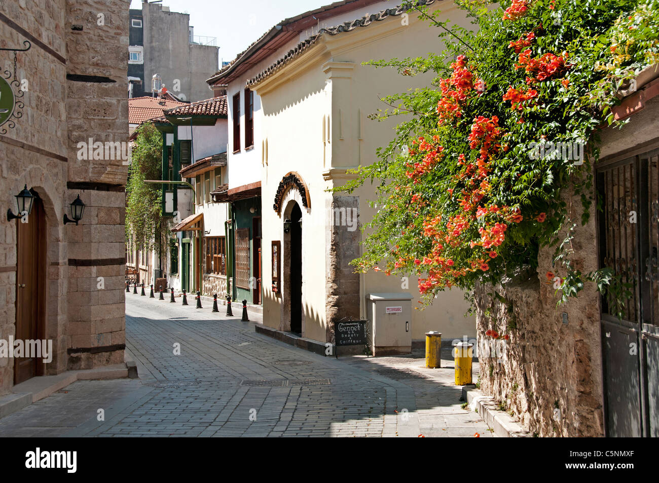 Antalya Türkei Straße Haus Stadt Altstadt Kaleici Stockfoto