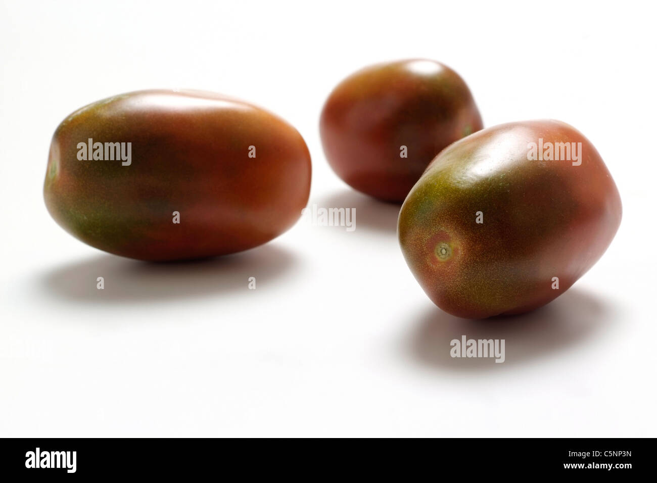 Tomatensorten: schwarze Plumtomato Stockfoto