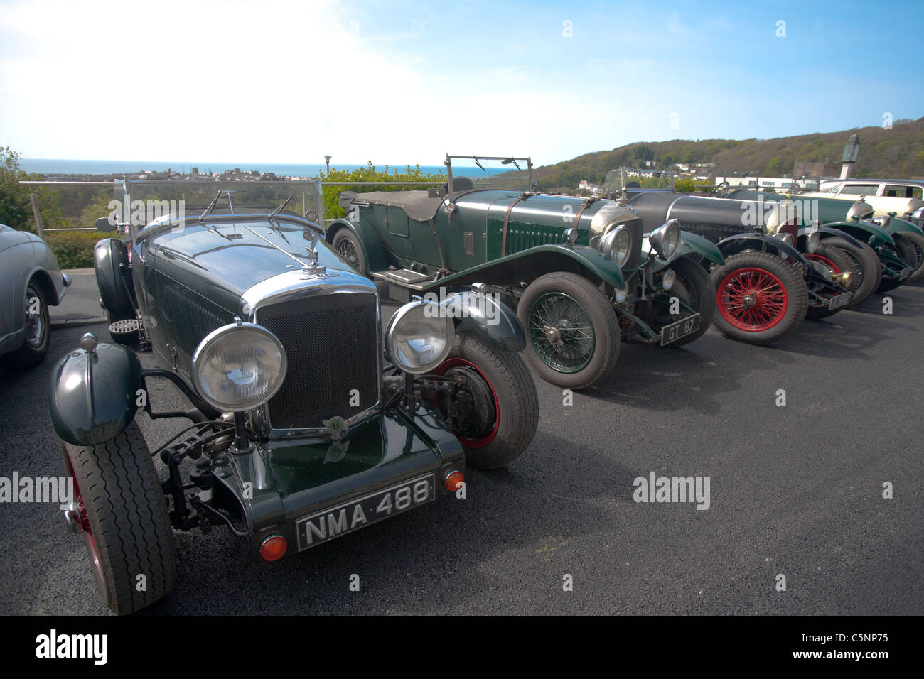 Oldtimer Bentley Autos bei Aberystwyth Stockfoto