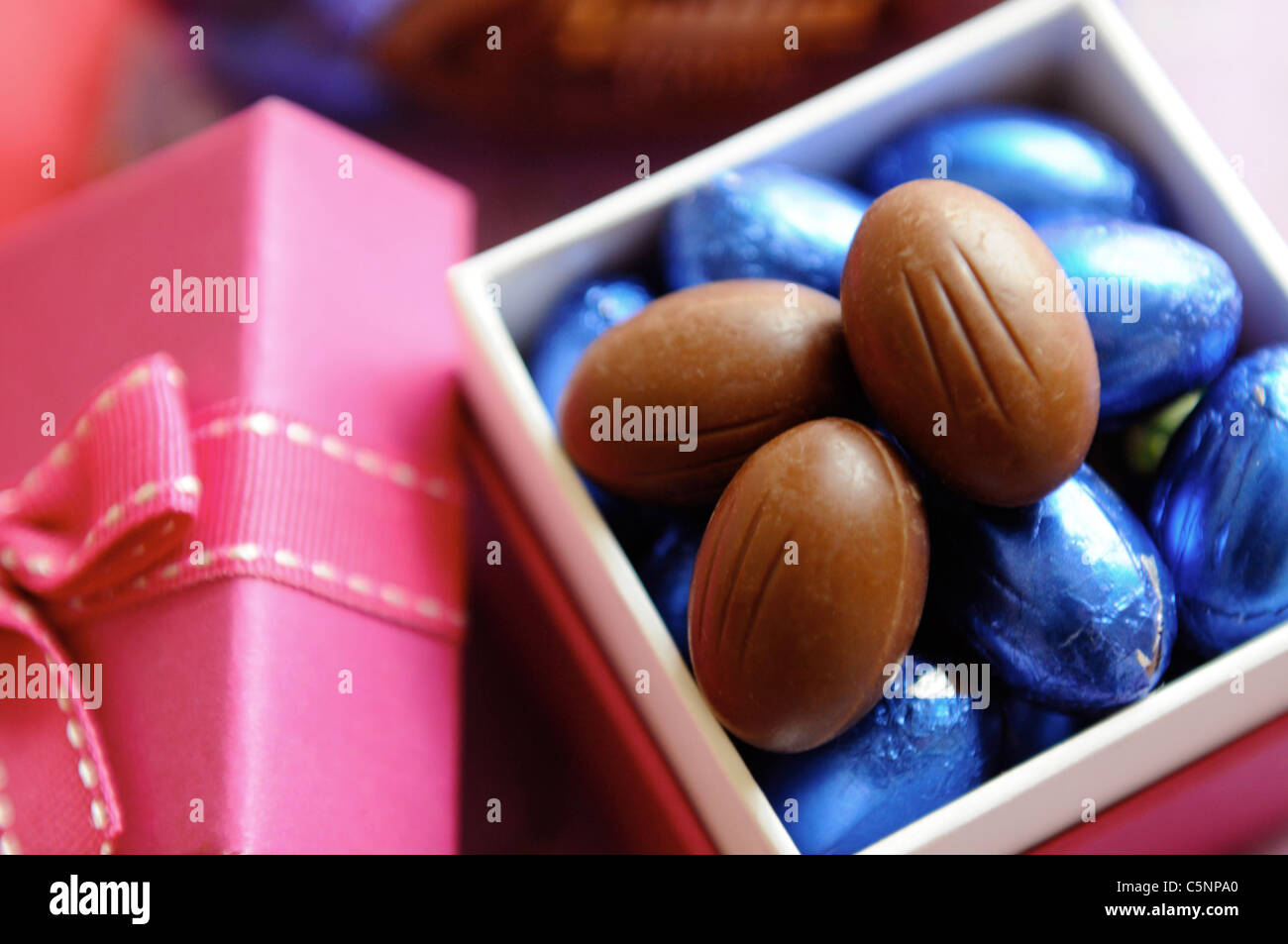 Schokoladen-Ostereier Stockfoto