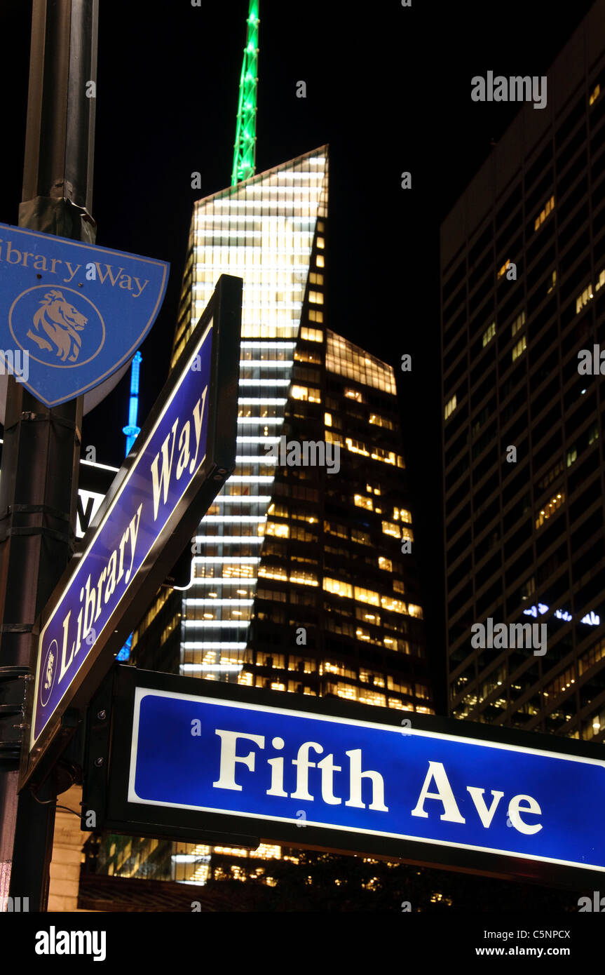 John Bigelow Plaza, Libray Weg, 5th Avenue, New York Public Library, NYPL, mit Blick auf Conde
