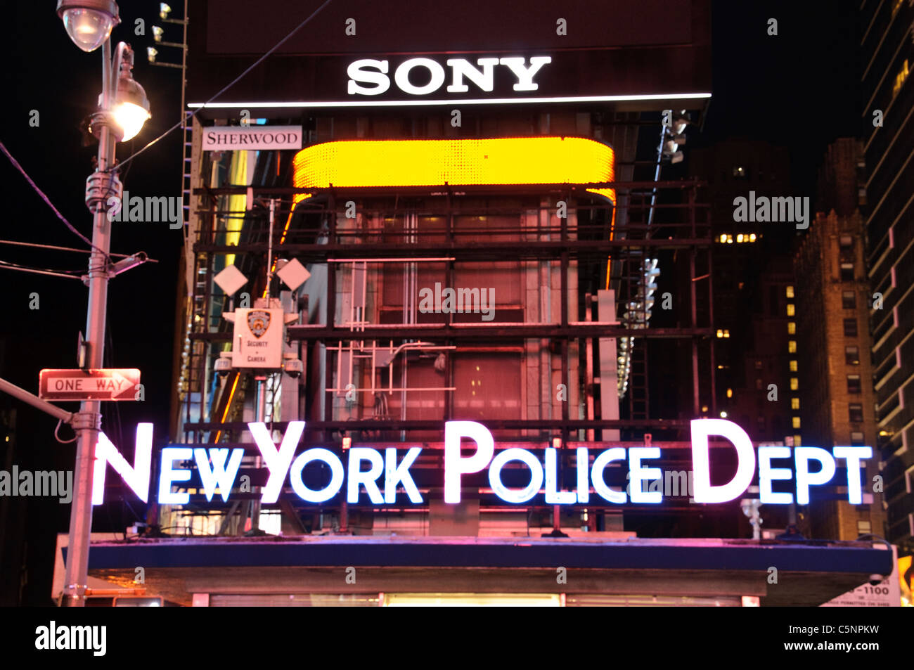 Times Square, 42. Straße in New York City, 2011, New York City Police Department Hauptsitz Stockfoto