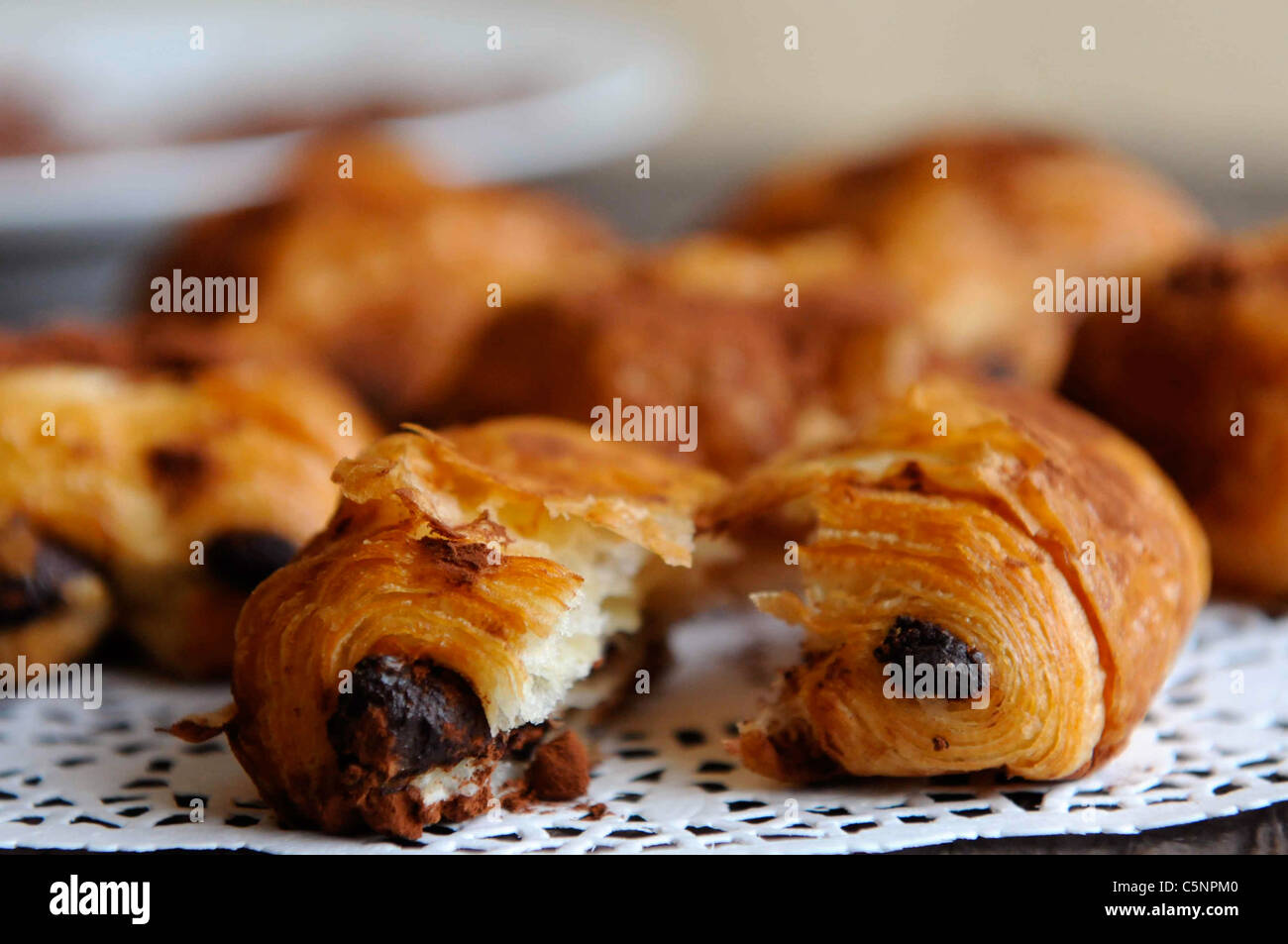 Pain au chocolat Stockfoto