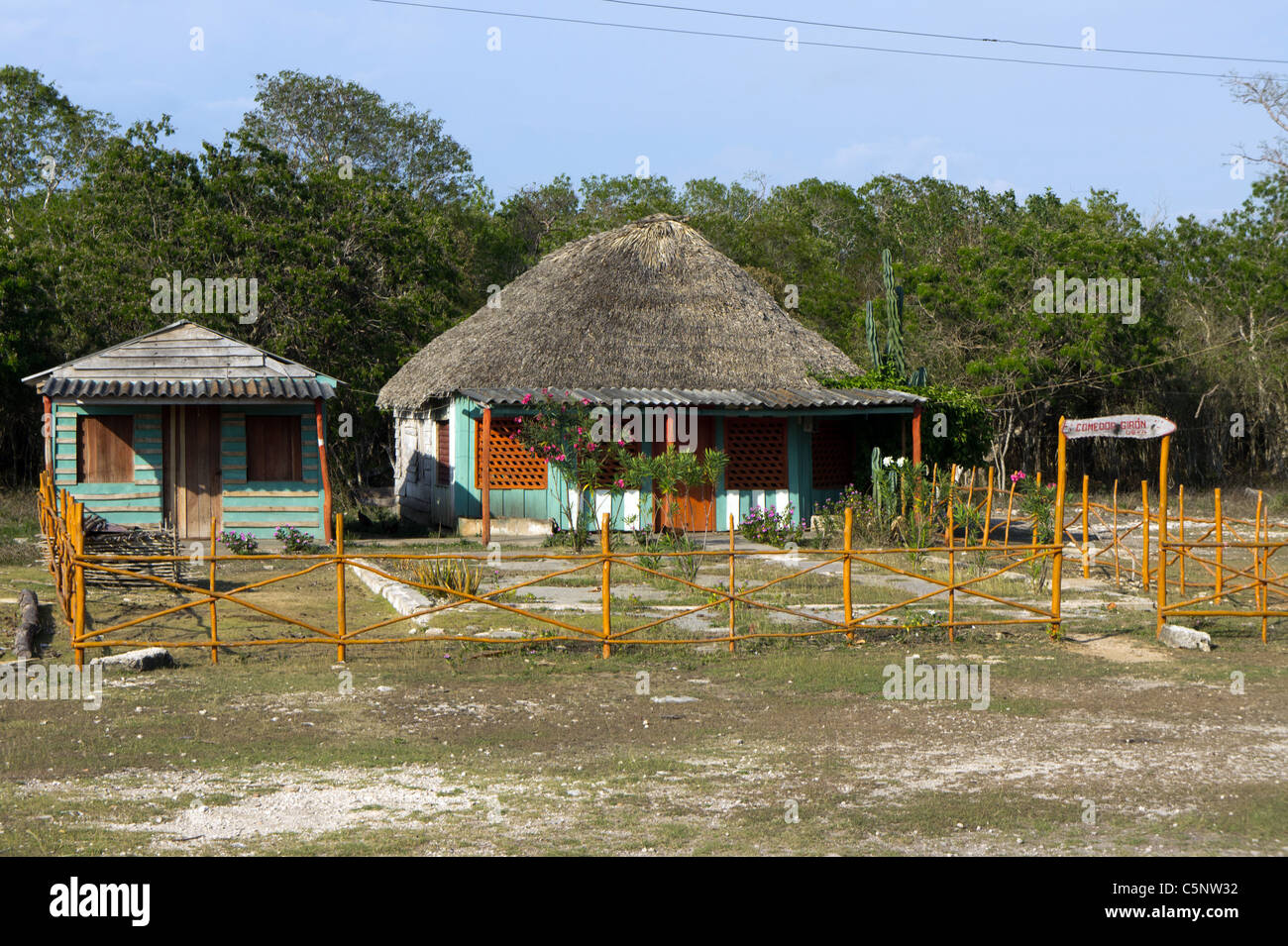 Kubanische Hütten, Playa Giron, Kuba Stockfoto