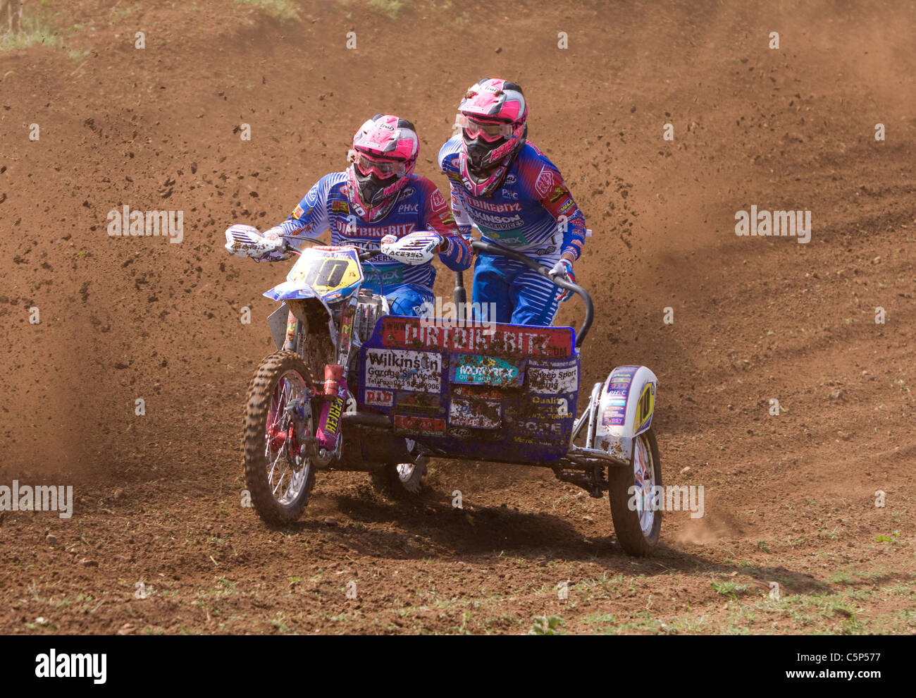 Seitenwagen-Motocross-Rennen Stockfoto