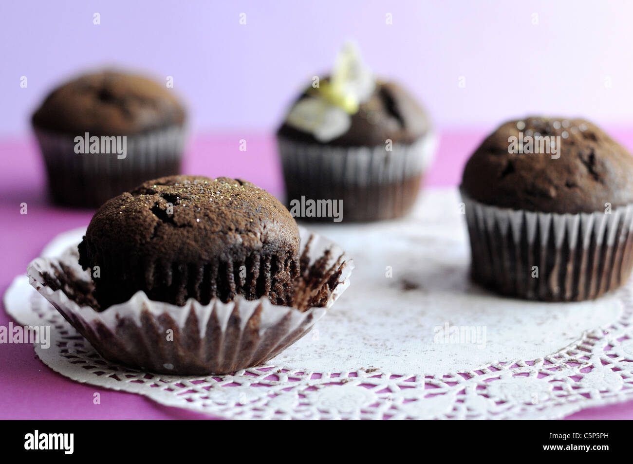 Schokoladen-muffins Stockfoto