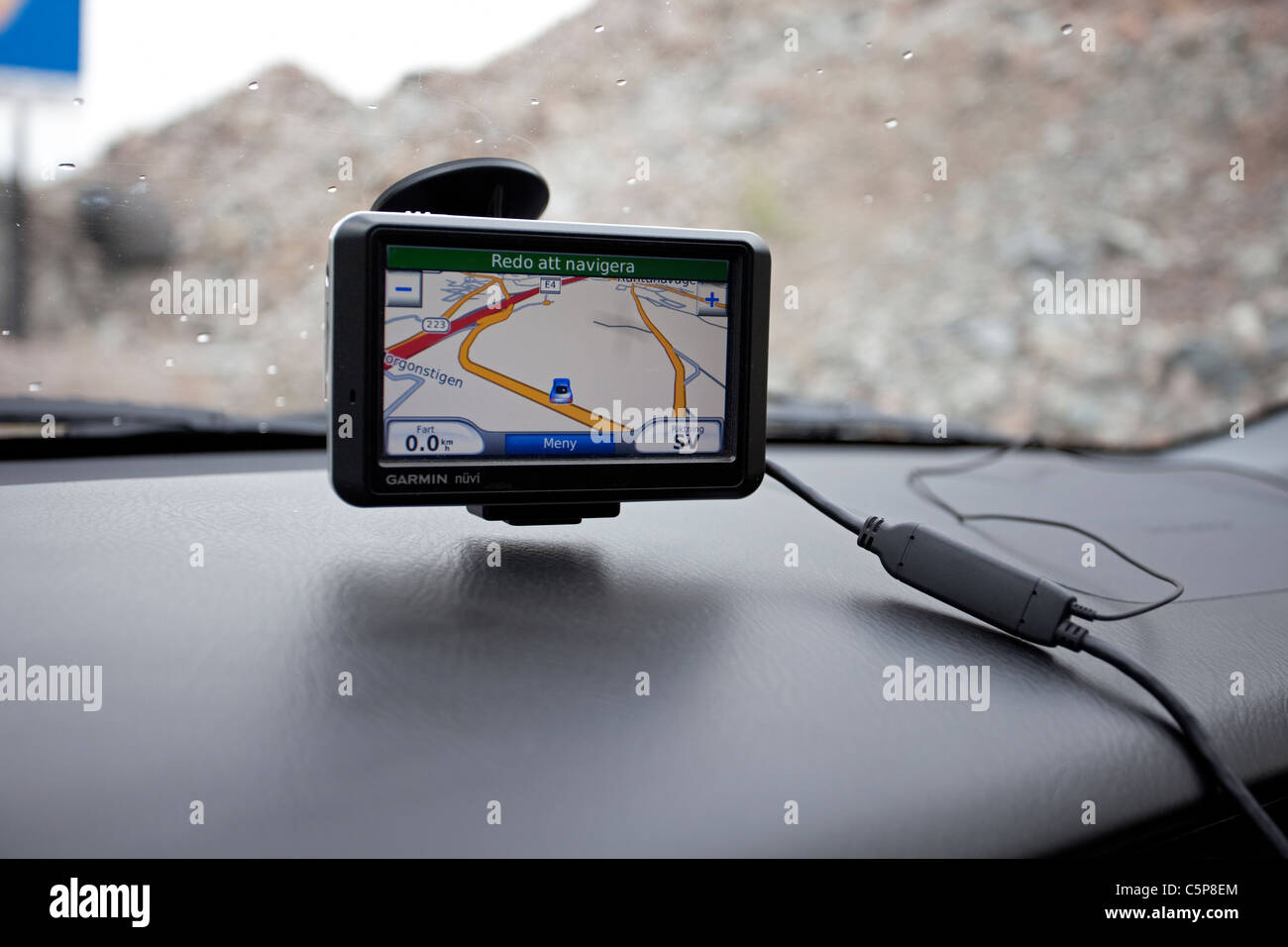 GPS für die Navigation im Auto Stockfoto