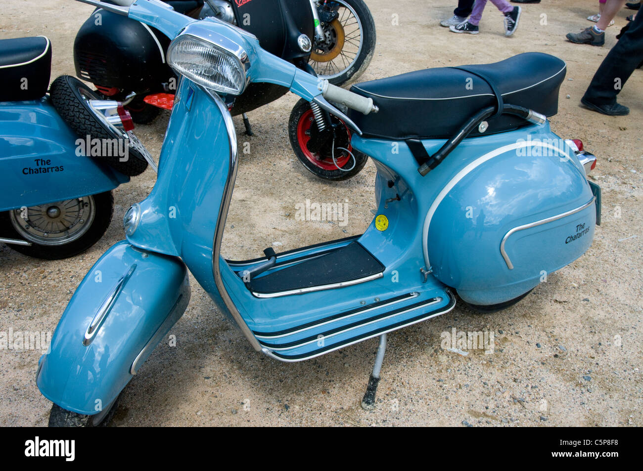 Klassische Vespa Motorrad. Stockfoto