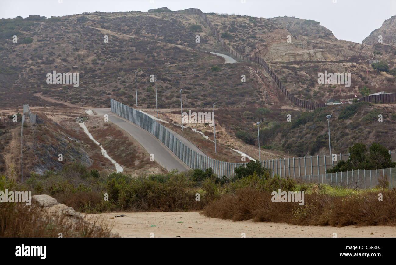 US-mexikanischen Grenzzäune Stockfoto