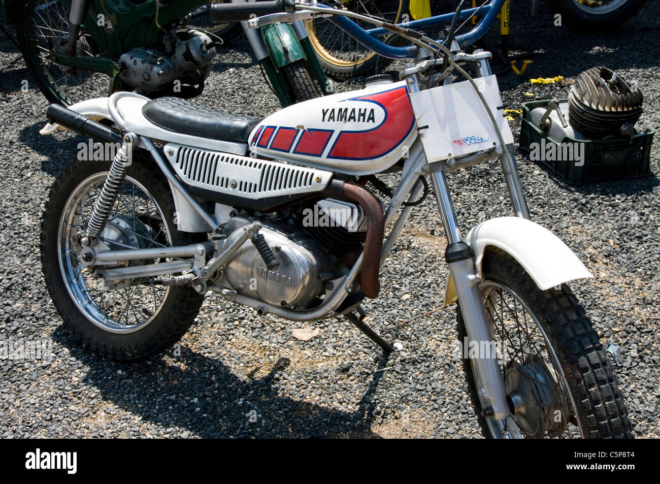 Alten Yamaha Motorrad. Stockfoto