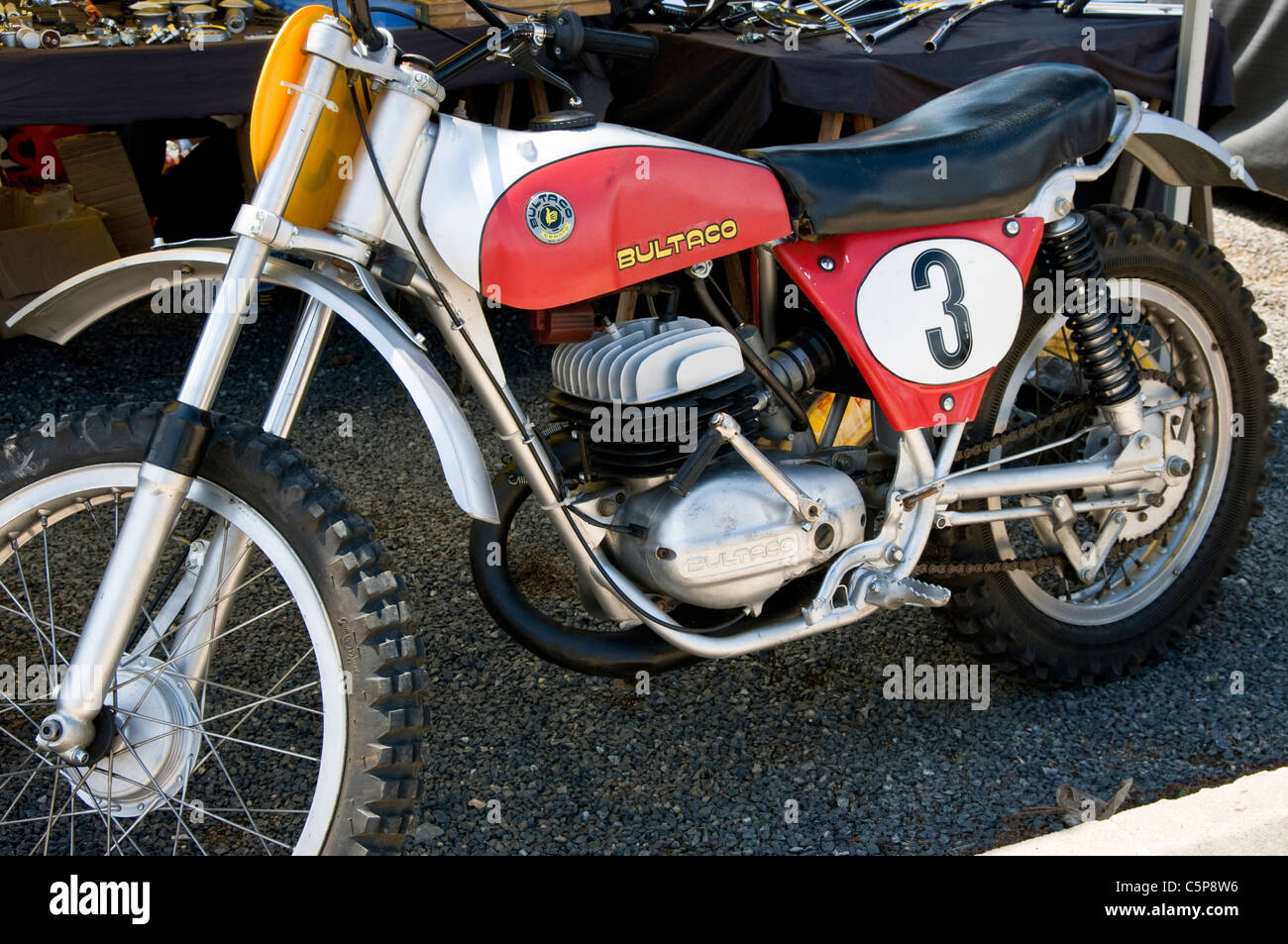 Alten Bultaco Motorrad. Stockfoto