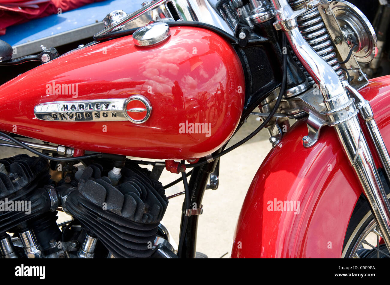 Klassische Harley Davidson Motorrad. Stockfoto