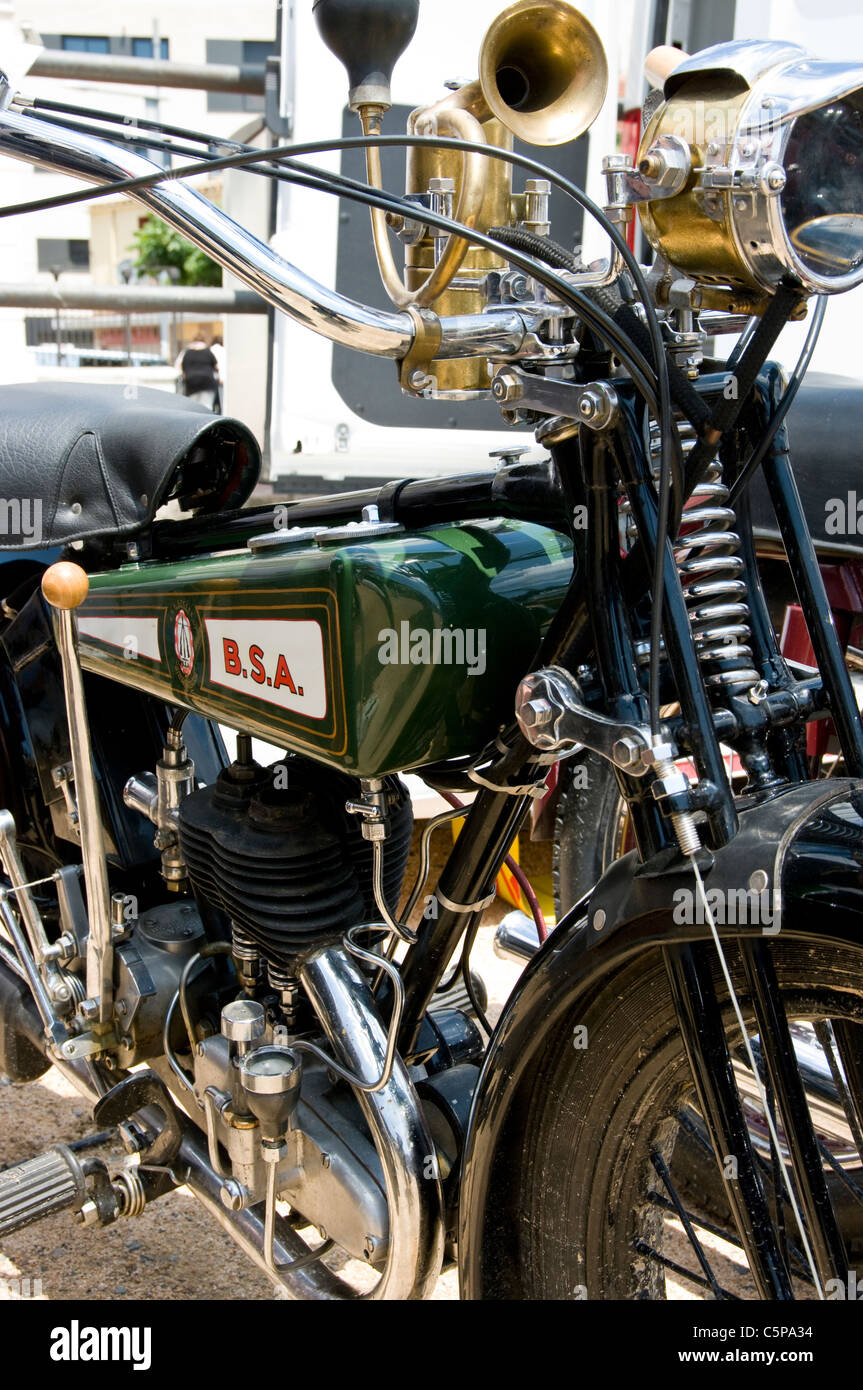 Alte B.S.A. Motorrad. Stockfoto