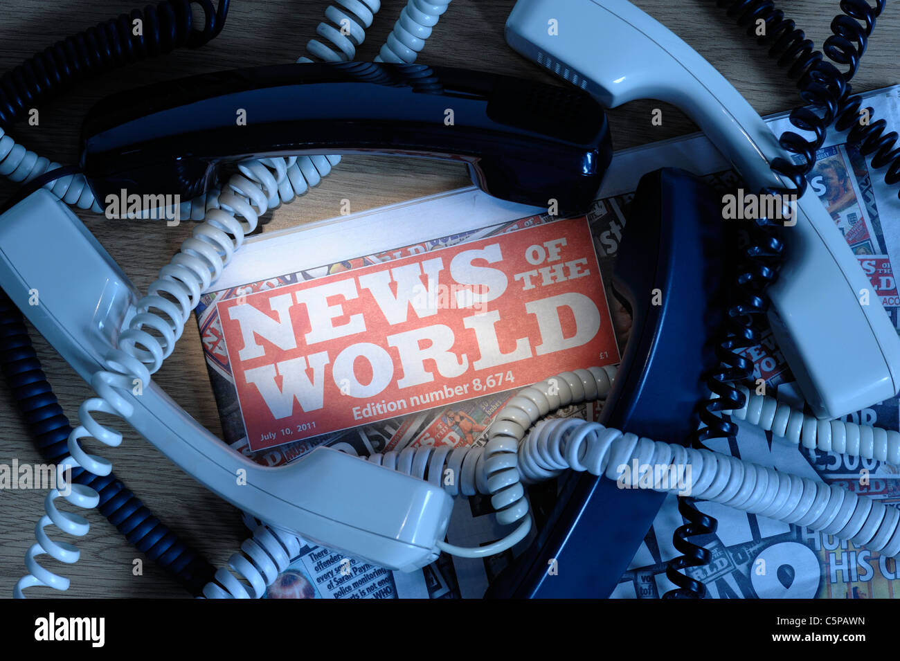 Nachricht von der Welttelefon Hacking Skandal Stockfoto