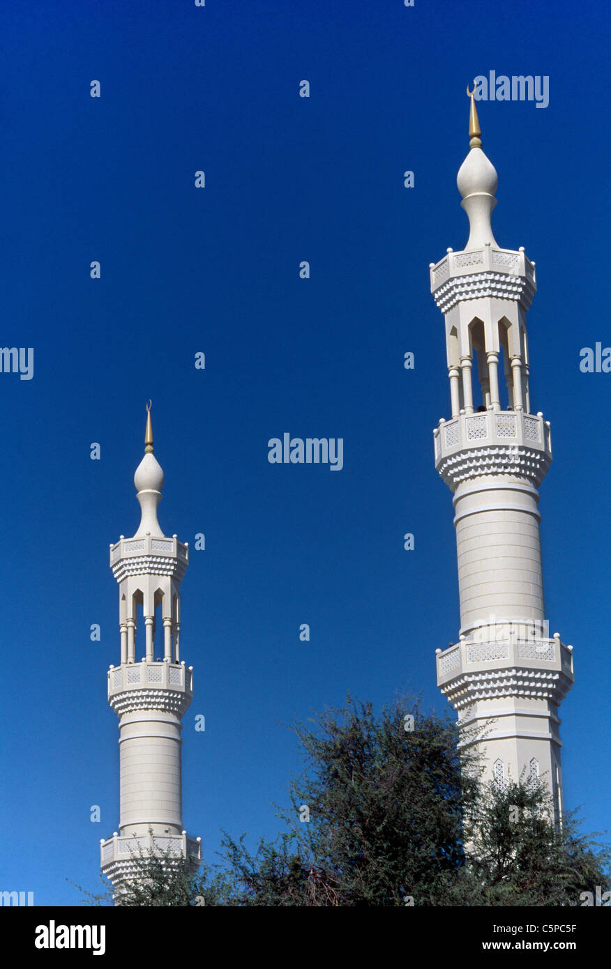 Sharjah Vereinigte Arabische Emirate Al Dhaid Moschee Minarette Stockfoto