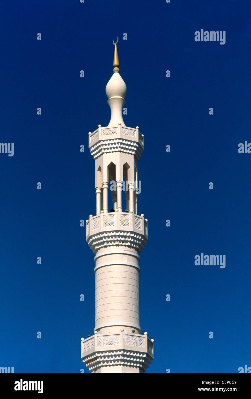 Sharjah Vereinigte Arabische Emirate Al Dhaid Moschee Minarett Stockfoto