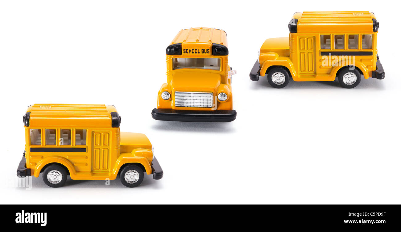 Spielzeug-Schulbusse Stockfoto