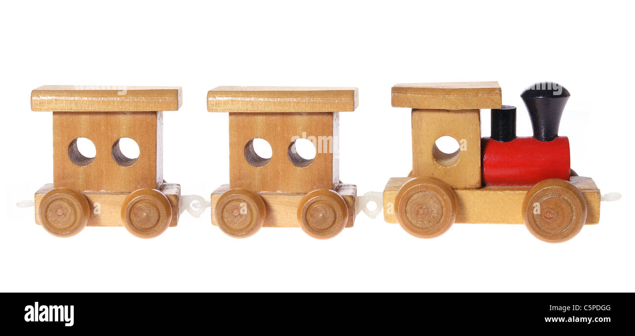 Holzspielzeug Zug Stockfoto