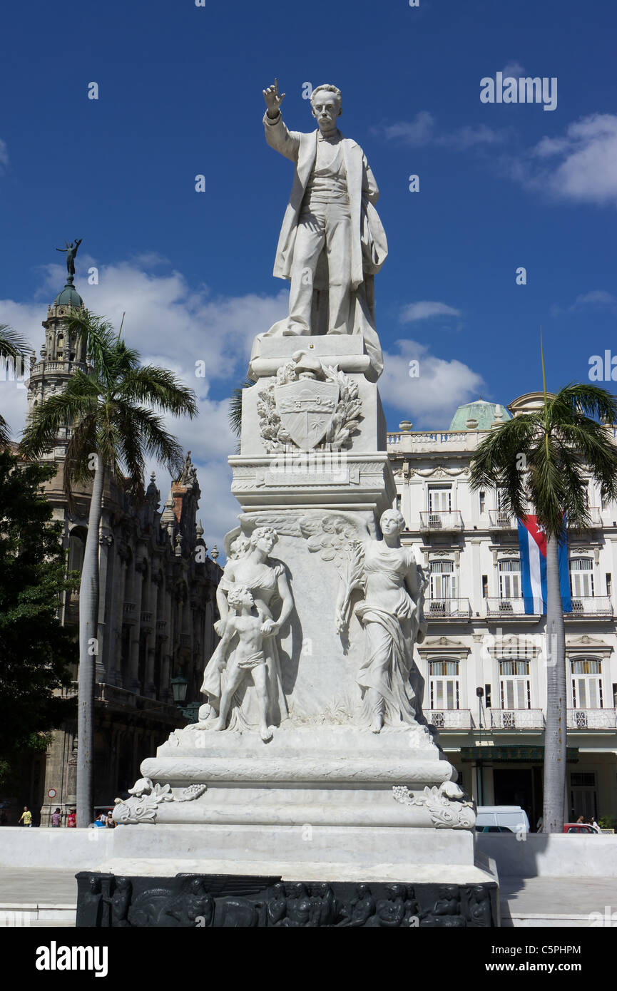 Statue von José Martí im Central Park, Havanna, Kuba Stockfoto
