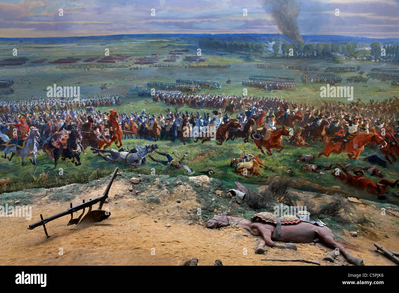Das Panorama, ein riesiges 360° Fresko der Schlacht von Waterloo bei Braine l'Alleud, Belgien Stockfoto
