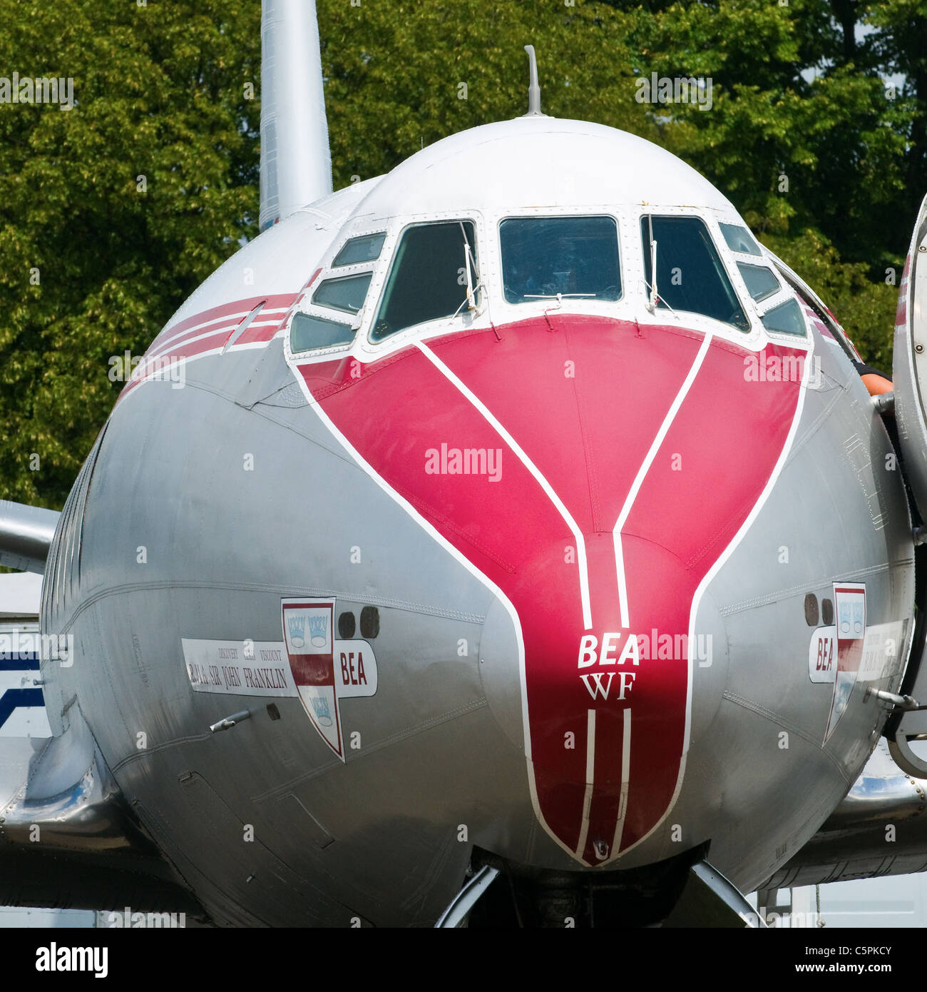 British European Airways (BEA Airline) der 1950er Jahre Vintage Vickers Viscount Passagierflugzeug Stockfoto