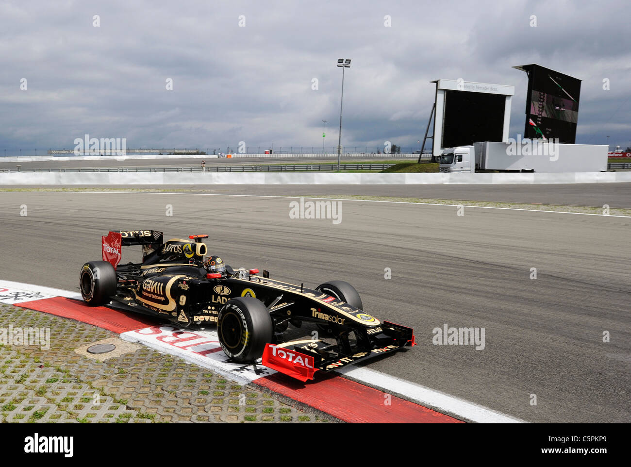 Lotus-Renault Nick Heidfeld (GER), während des deutschen Formel 1 Grand Prix am Nürburgring Stockfoto