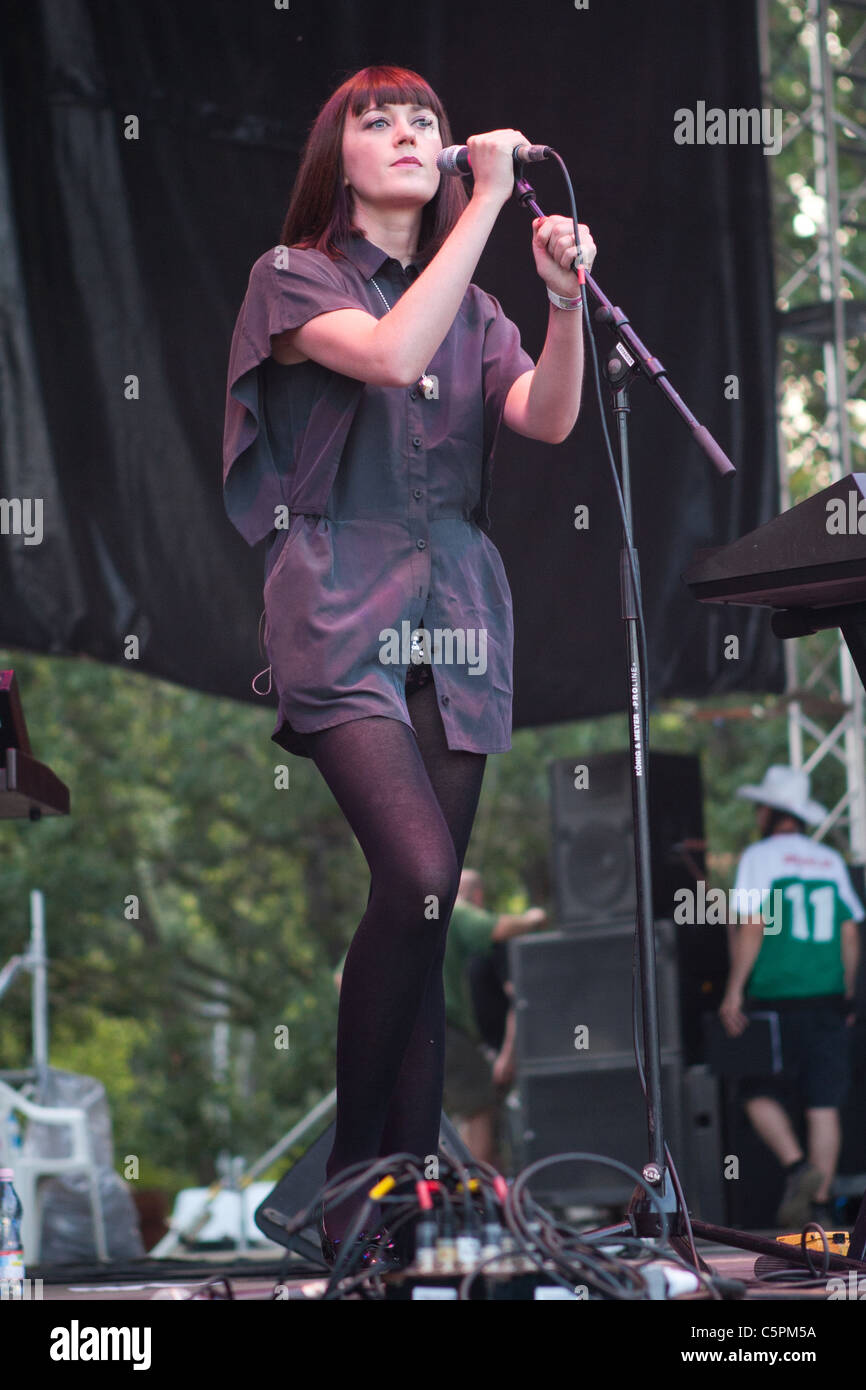 Ladytron Höchstleistungen der Hegyalja Festival 2011 in Ungarn, Tokaj, 13.July.2011 Stockfoto