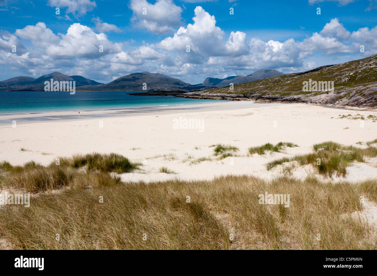 Luskentyre Strand auf South Harris in den äußeren Hebriden. Stockfoto