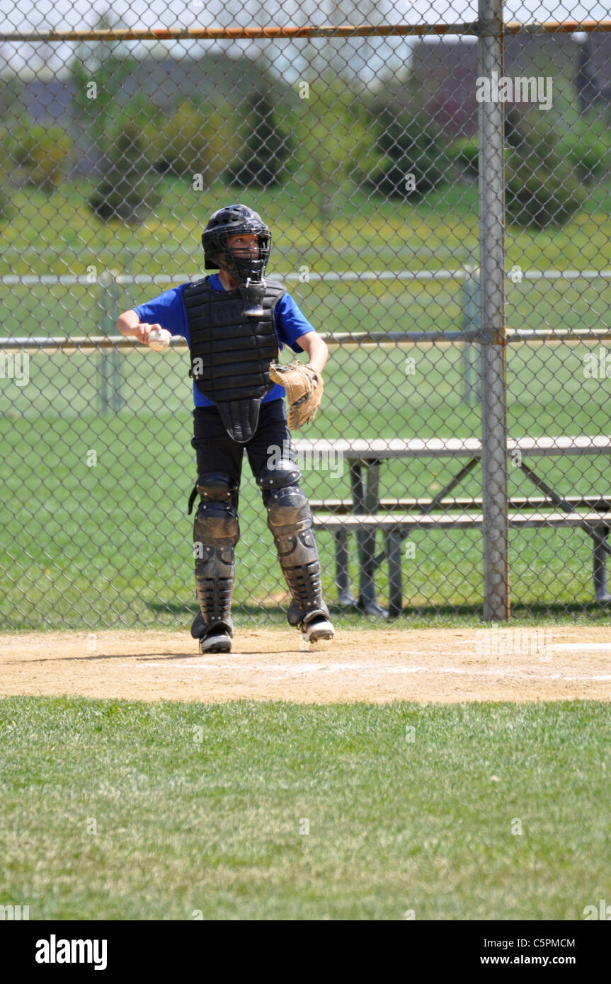 Little League Baseball-catcher Stockfoto