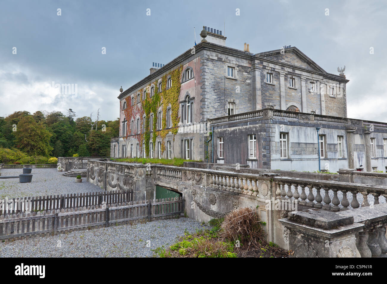 Seitenansicht des Westport House, County Mayo, Irland. Stockfoto