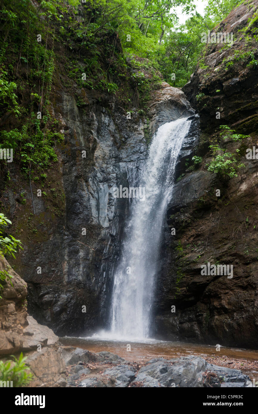 Wasserfall am Ende des einen Ausritt und Wanderung, Rancho Capomo, Las Palmas, Puerto Vallarta, Jalisco, Mexiko Stockfoto