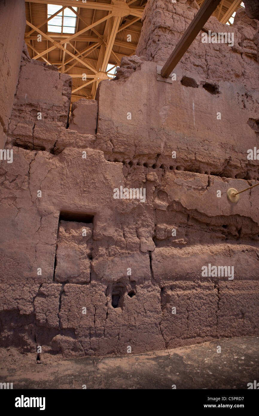 Gebäude, Ruinen, Casa Grande Ruins National Monument, Coolidge, Arizona, Vereinigte Staaten von Amerika Stockfoto