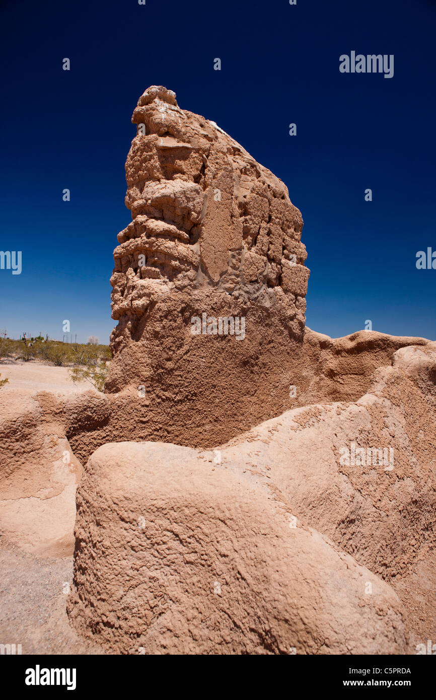 Gebäude, Ruinen, Casa Grande Ruins National Monument, Coolidge, Arizona, Vereinigte Staaten von Amerika Stockfoto
