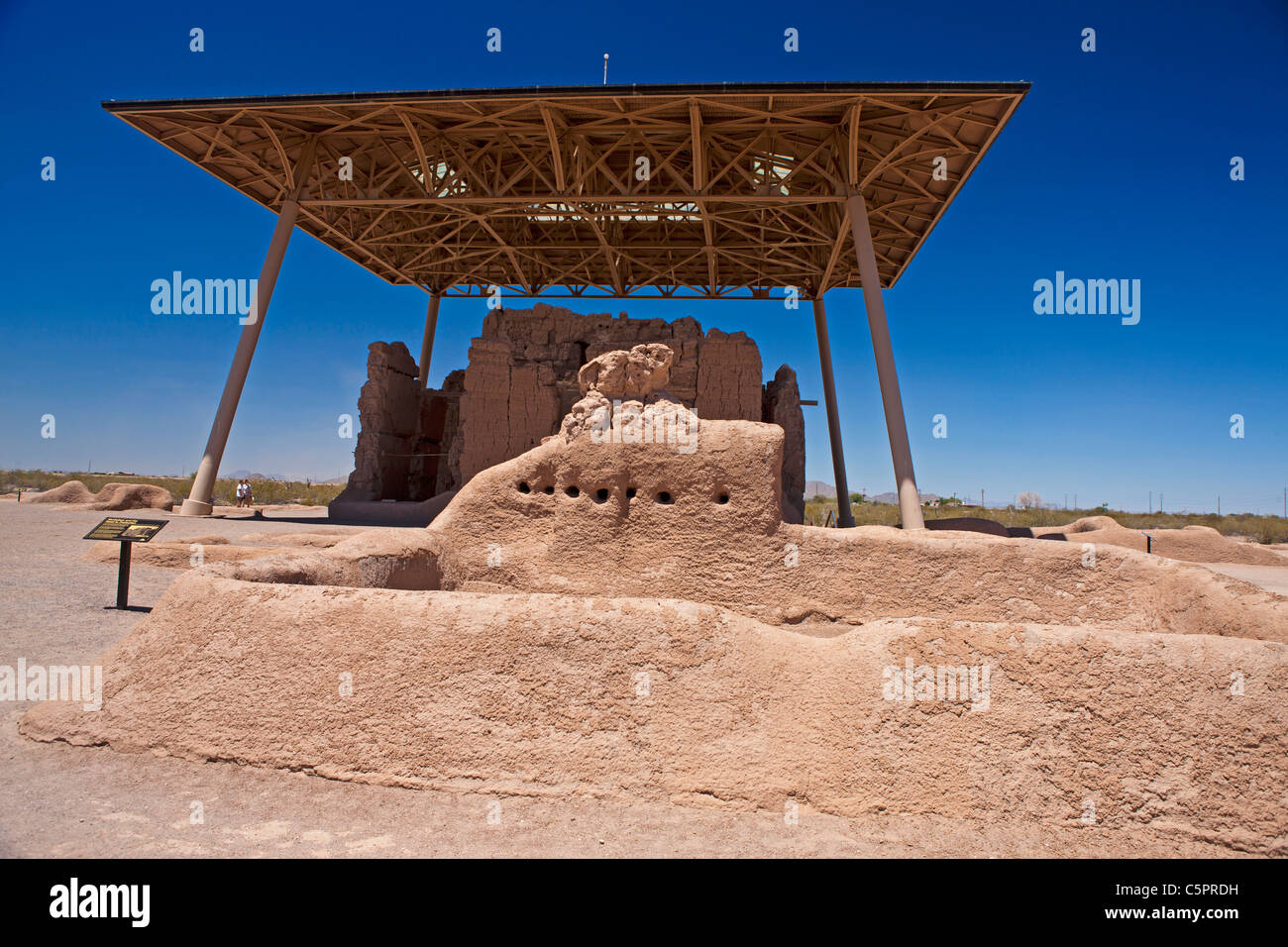 Gebäude, Ruinen, Casa Grande Ruins National Monument, Coolidge, Arizona, Vereinigte Staaten von Amerika Stockfoto