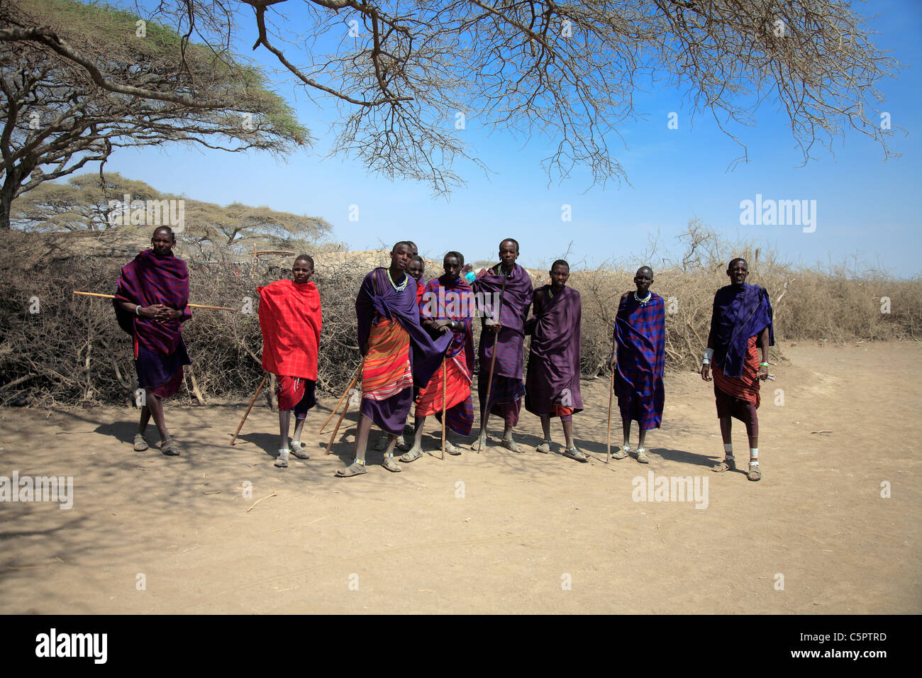 Massai, Maasai Dorf, Tansania Stockfoto